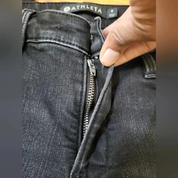 Athleta Sculptex Skinny Carbon Cotton Blend Slimming Sculpting Mid Rise Jeans(6) - Picture 7 of 13